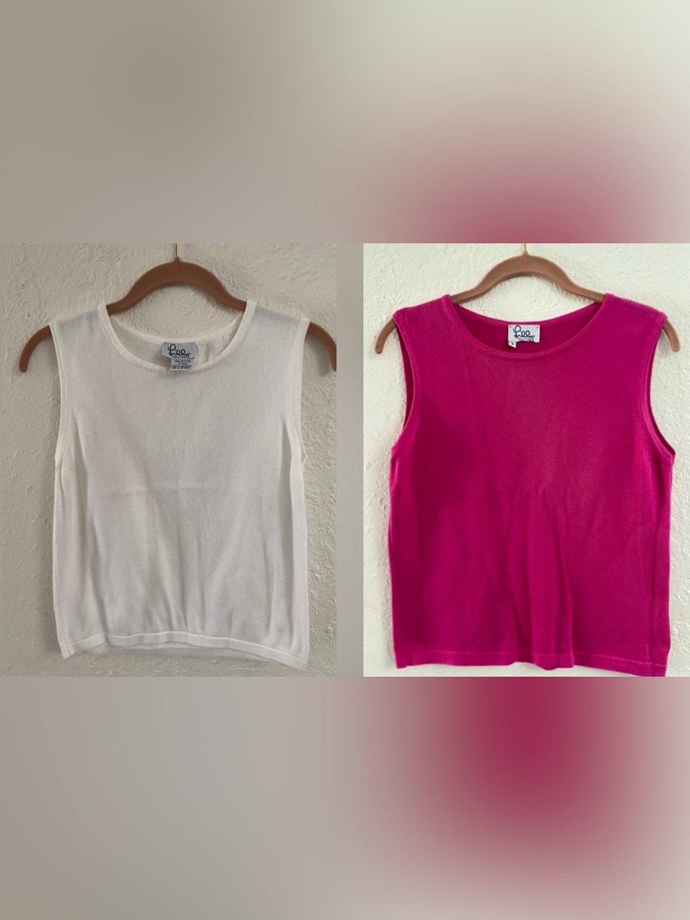 TWO (2) Lilly Pulitzer Sleeveless Sweater Tops BUNDLE pink & white